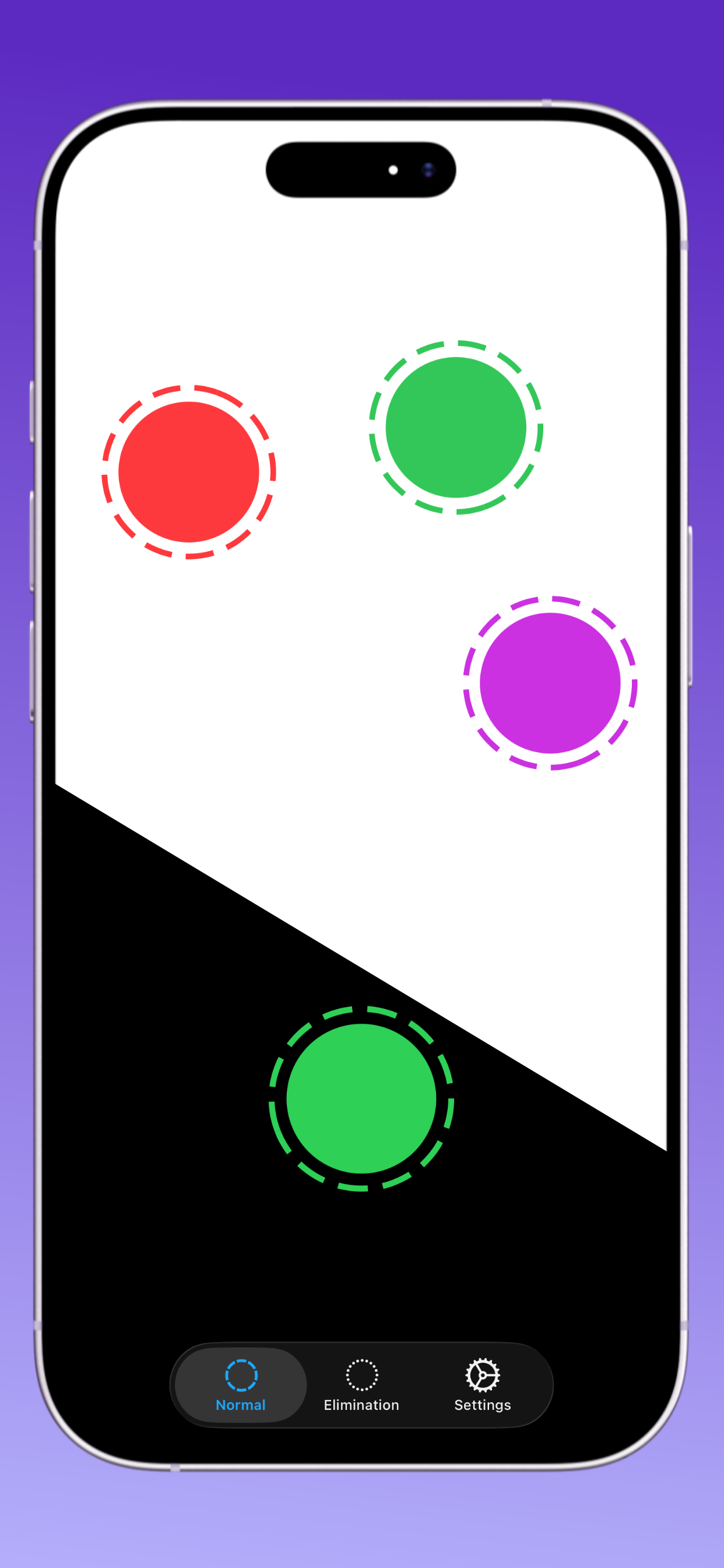 screenshot of the app in dark and light mode.